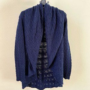 Dark Blue Light Weight Wool Knit Cardigan